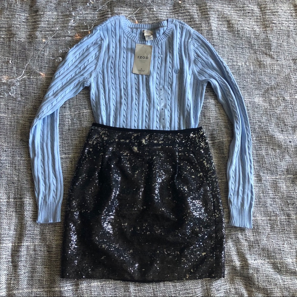 “Izod” Baby Blue Cable Knit Pullover Sweater NWT - Picture 6 of 6